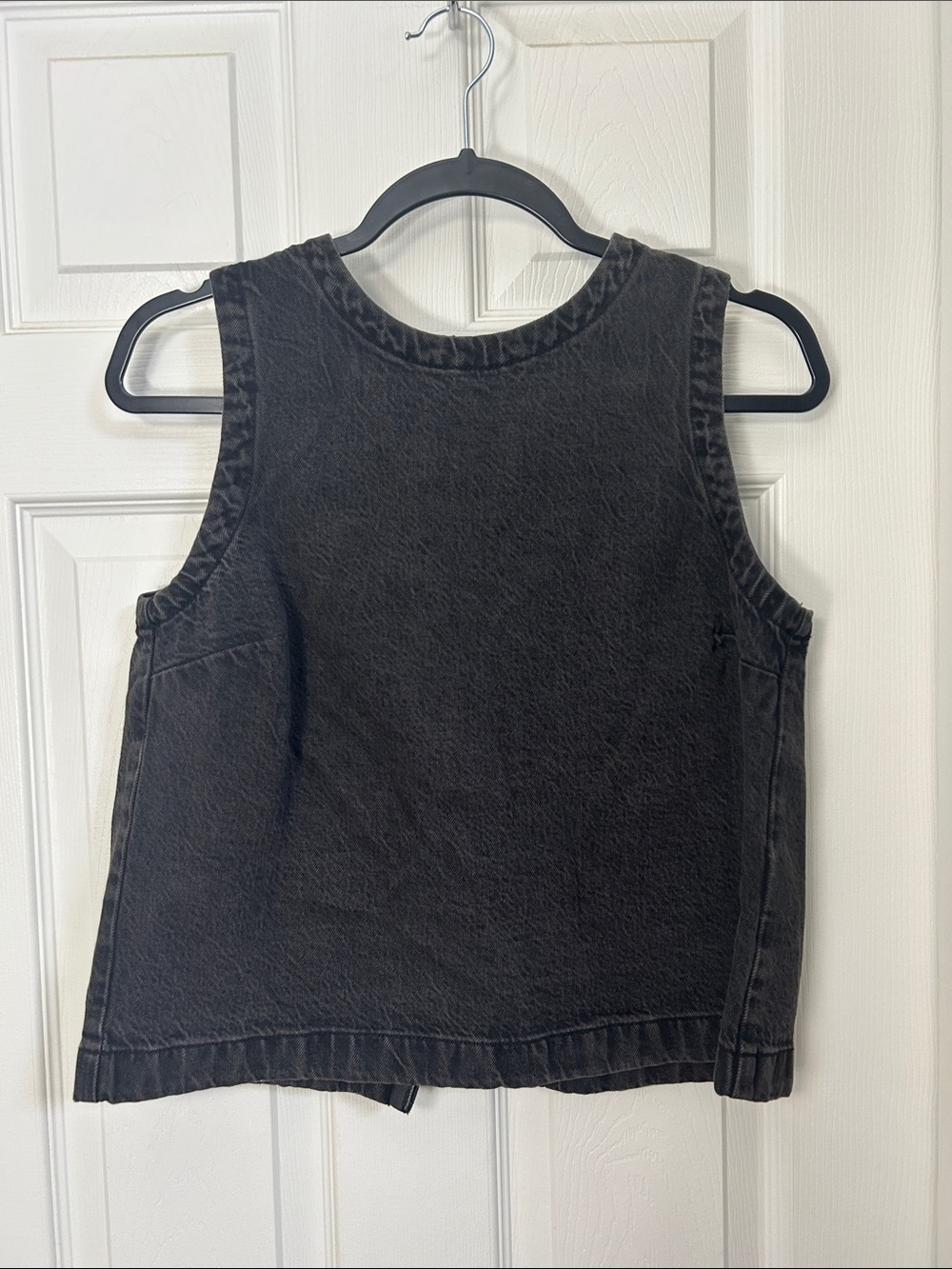 Abercrombie & Fitch Vintage Washed Black Denim Button Up Back Size Small